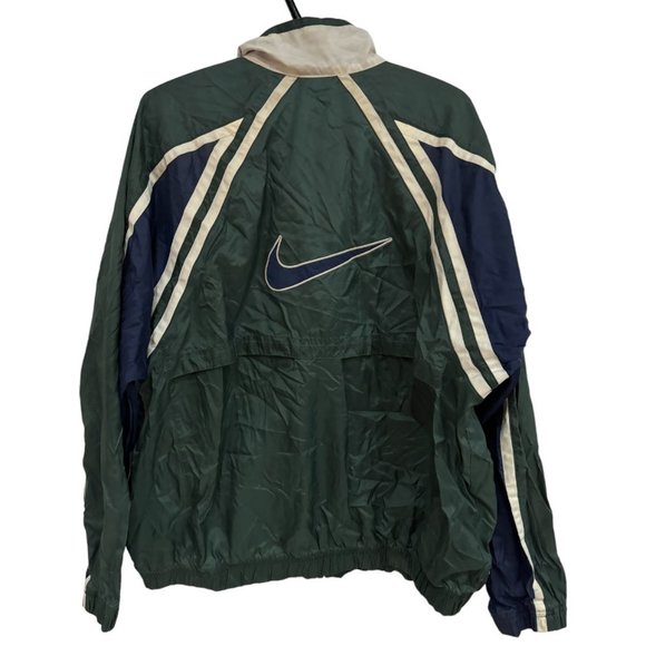 VINTAGE Nike Windbreaker Size Large Olive Jacket Full Zip Swoosh 90s  Retro - Picture 3 of 3